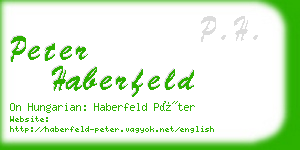 peter haberfeld business card